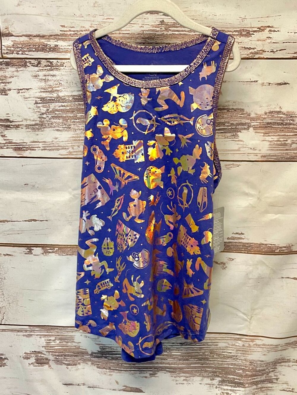 Disney 50th anniversary Walt Disney World Metallic Print Top